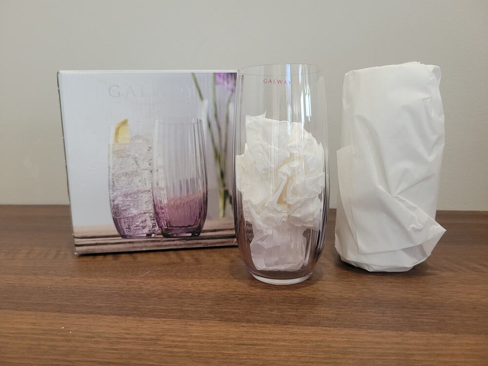 Galway Irish Crystal Ribbed Glasses Set – NIB